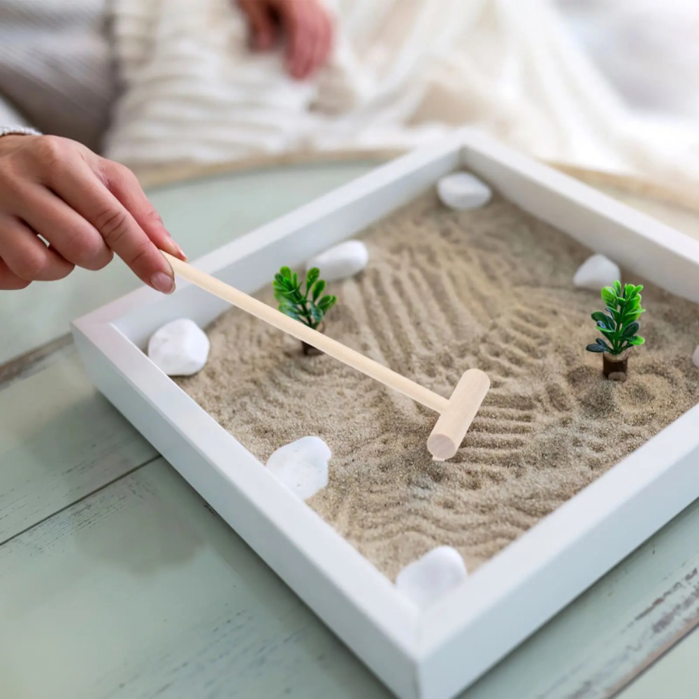 Zen Gardening Tools - Ensemble de 6 mini-raquettes en bambou