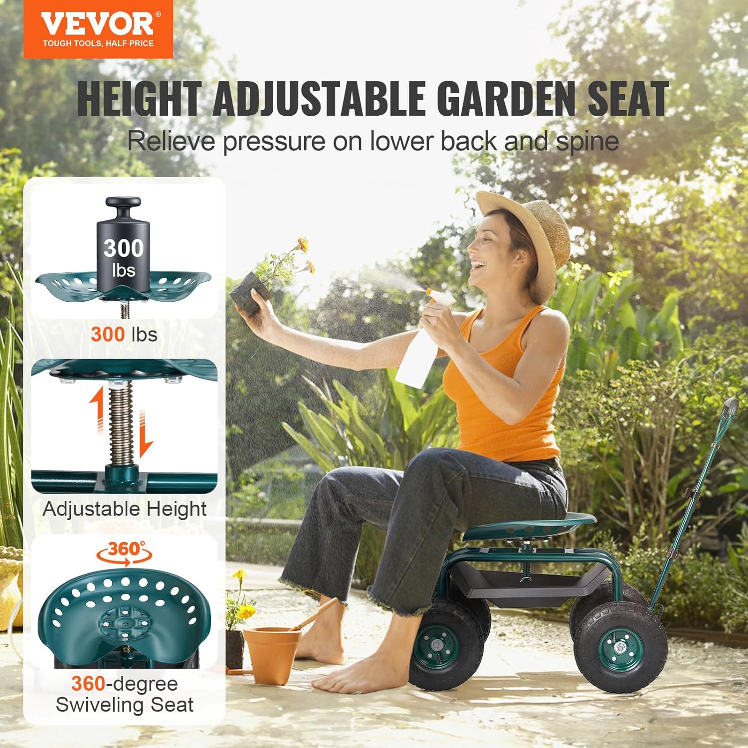 Chariot de jardin roulant avec - Gardening Yard Tools avis et prix